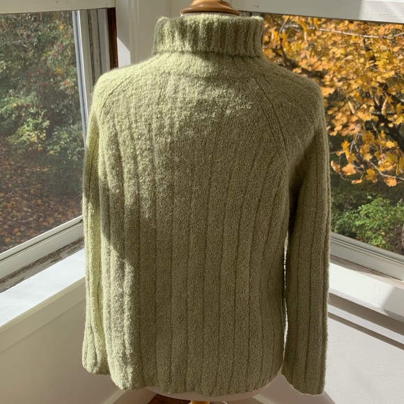 EXPRESS soft chunky mohair blend turtleneck with cables - Picture 4 of 7